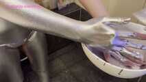 Xiaomeng Experiencing Bling Silver Body Painting