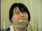 22 YEAR OLD DEREK IS CLEAVE GAGGED WITH A STINKY SWEATY SOCK IN HER MOUTH & TIED TO A CHAIR (D43-10)