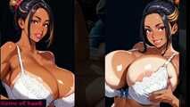 Gol Mega Boobed Desi Girl Teasing and Rubbing Tits Cartoon