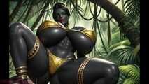 GoL Hot african woman dancing in the jungle