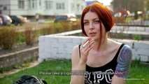 Interesting talk with a clever girl while she is smoking Marlboro Red 100s