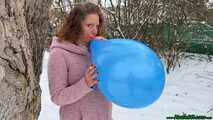 outdoor Blow2Pop yellow TT11 and U14 balloon while smoking