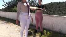 More Bondage Walk Training in a public Park for Maya