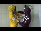 Get 2 Videos with Alina enjoying her Shiny Nylon Rainwear together with a Friend from our 2010 Archive