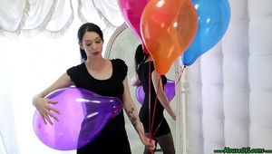 elegant nailpoppings with a bunch of helium balloons