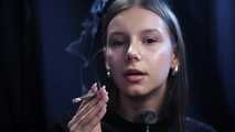 Natural beauty lady smoking 120mm cigarette