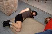 Guest Celine and guest Romy - Hogtied on the floor