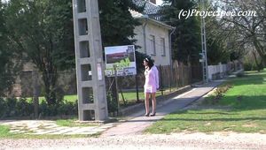 050027 Roxy Has An Audience When She Pees Near A Bus Shelter