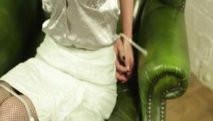 Satin Blouse Zip Tie Bondage