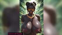 GoL Mega busty african girl topless dance animation