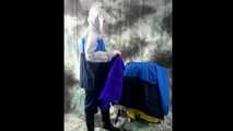 Nadja posing in layers of raingear part 2