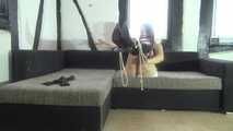Ayu hogtied on couch 2/2