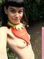Outside in the woods, enjoying my superthick diaper