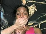 BLACK COLLEGE STUDENT MOUTH STUFFED, HANDGAGGED & DUCT TAPED (D18-12)