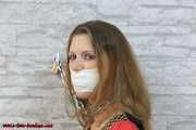 Damsel Sophia cuffed with special rigid cuffs