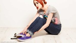 Redhead Cuffed in Jeans