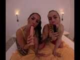 Lesbian destruction! Visit from my girlfriend who has huge calcium cannons