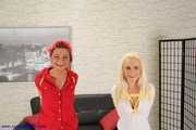 2 hot girls hogtied and topless