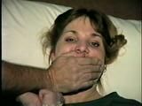 26 Yr OLD BARMAID IS BOUND, MOUTH STUFFED, HANDGAGGED & TAPE GAGGED (D27-2)