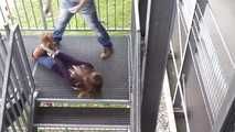 Stella on stairs 1/2