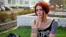Interesting talk with a clever girl while she is smoking Marlboro Red 100s