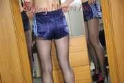 ***NEW MODELL RONJA*** wearing several shiny nylon shorts  