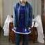 Selfbondage in PVC sailor costume and layers of nylon rainwear