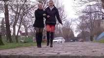 146001 Millie Takes A Very Public Pee On The Park Steps 