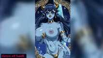 Gol Exotic Blue Demon Dancer Cartoon