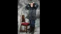 Selfbondage in heavy raingear