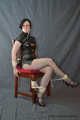 Relaxing in ropes and PVC cheongsam