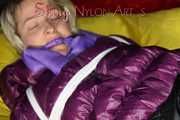 Sexy Sonja being tied and gagged with ropes and a ballgag wearing a sexy down skirt and a down jacket (Pics)