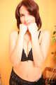 Webcam striptease in black lingerie