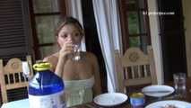 042002 Lazy Leticia Takes A Pee On The Patio When No One Is Looking