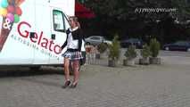 047015 Yassie Takes A Very Public Pee In The Parking Lot