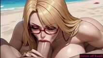 Gol Beautiful Blonde BJ Beach Cartoon