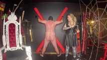 Whipping + Masturbation Instructions on the St. Andrew's Cross!