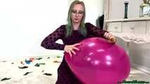 balloon stress test with nails, lighter and stick