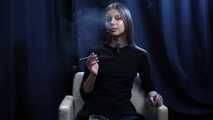 Natural beauty lady smoking 120mm cigarette