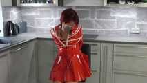 Our new Model in Miss Petra in shiny PVC shool girl uniform get bound and gagged
