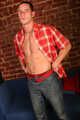Solo action of a straight masculine mature man