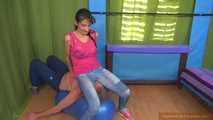 Daliah: facesitting on a bouncing ball. 