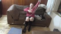 Ginger tied with rope at home 2/2