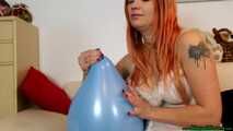 inflating and stretching some 12inch and 14inch balloons with one accicent pop [mostly NonPop]