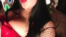 XMas Blowjob Bitch - Fishnet & Latex Blowjob - Gloves - Fuck my Pussy - Cum in my Face