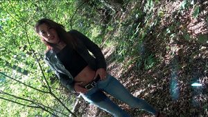 Outdoor piss in the jeans