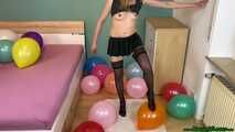 sexy topless high heel balloon popping