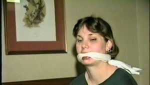 26 Yr OLD BARMAID SALLY DOES RANSOM CALL & IS CLEAVE GAGGED 3 TIMES (D46-4)