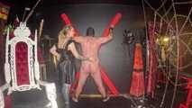 Whipping + Masturbation Instructions on the St. Andrew's Cross!