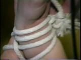 25 YR OLD CHARLENE IS CLEAR PLASTIC GAGGED, BALL-TIED, HOG-TIED, BLINDFOLDED, TAPE GAGGED & TIED TO AN EXERCISE MACHINE IN HER ATTIC (D54-6)